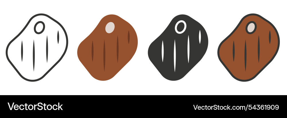 A set of pork meat in different styles Vector Image