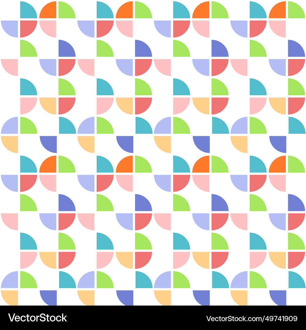 Abstract shapes seamless pattern in flat retro Vector Image