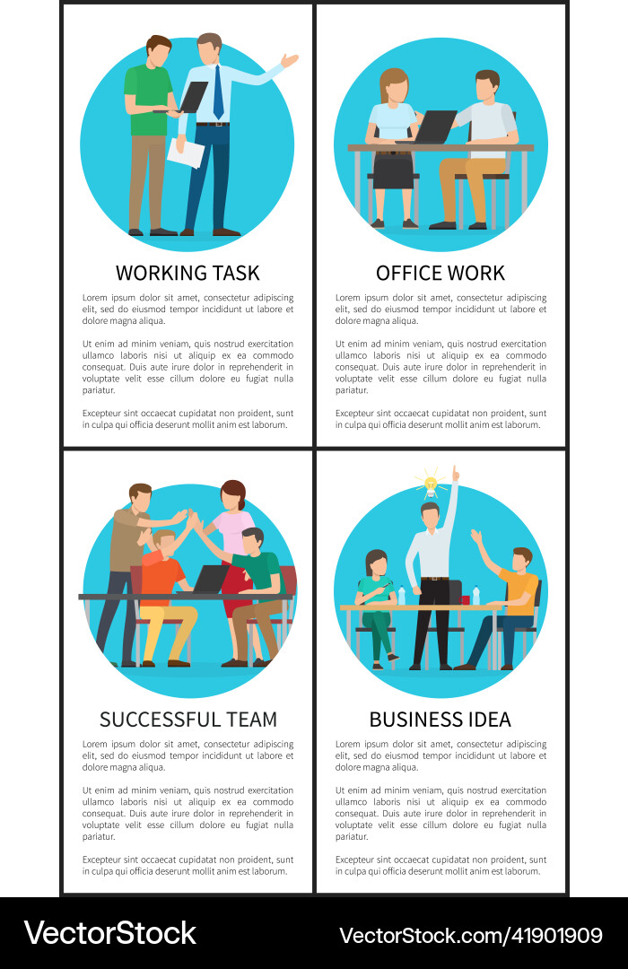 Business idea and working task Business idea and working task Vector Image