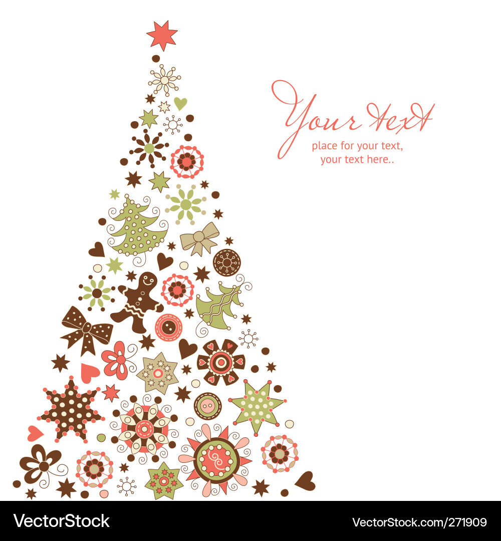 Christmas Tree Ornament Pattern Vector Image