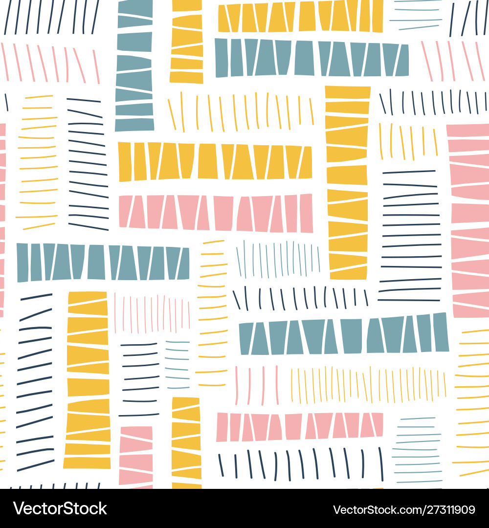 Colorful Geometric Block Pattern Vector Image