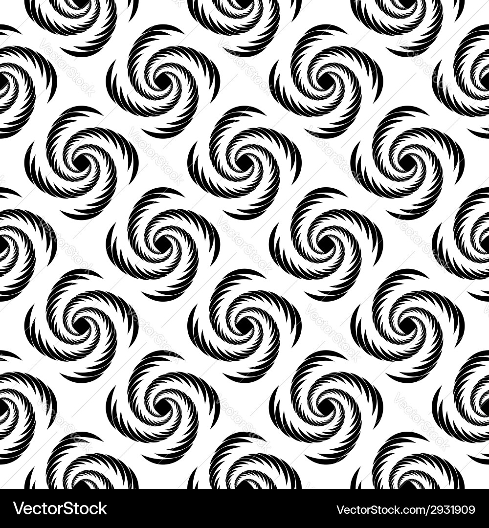 Design seamless monochrome vortex twisting pattern vector image