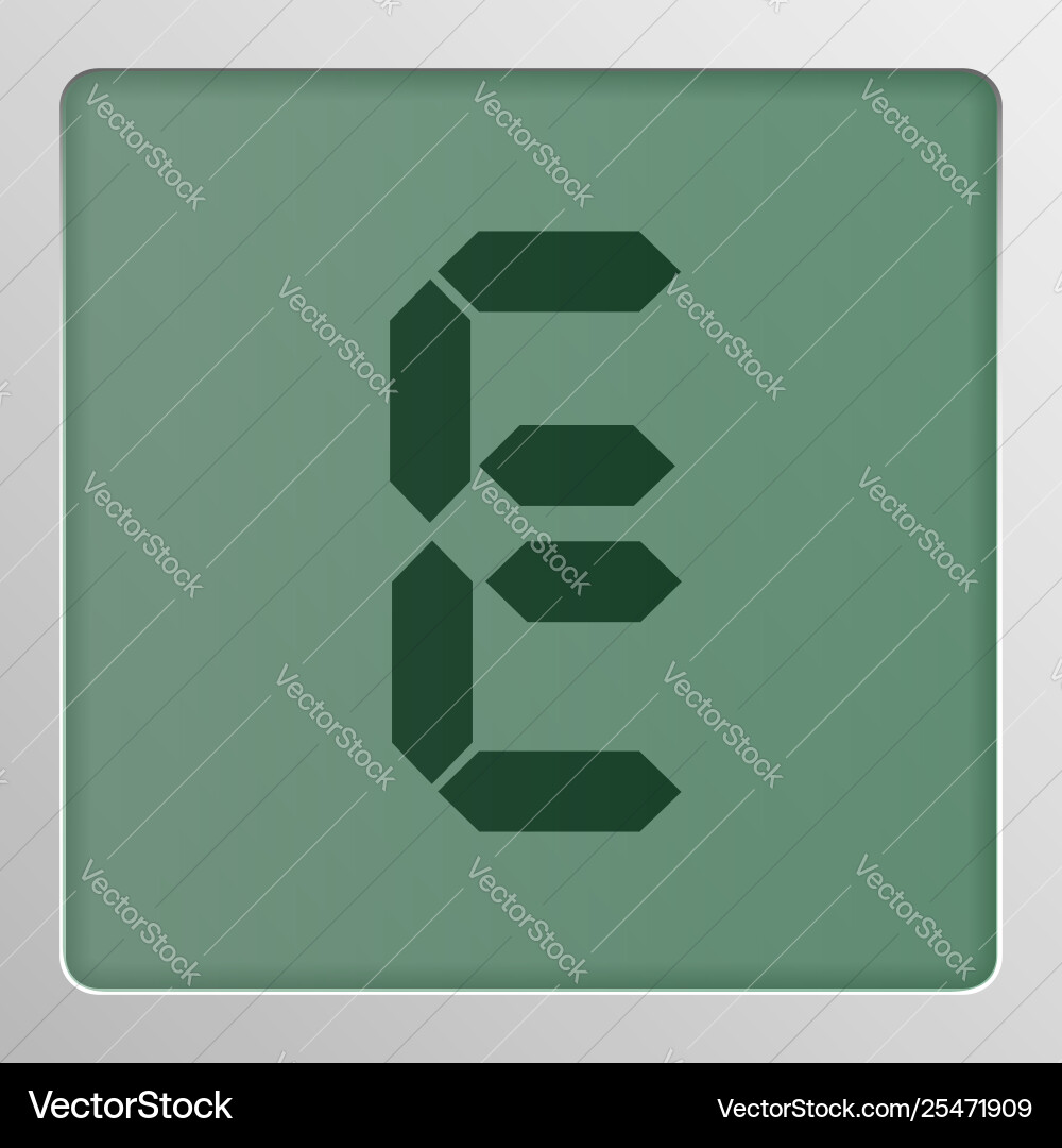Digital character set typeface on a screen Digital character set typeface on a screen vector image