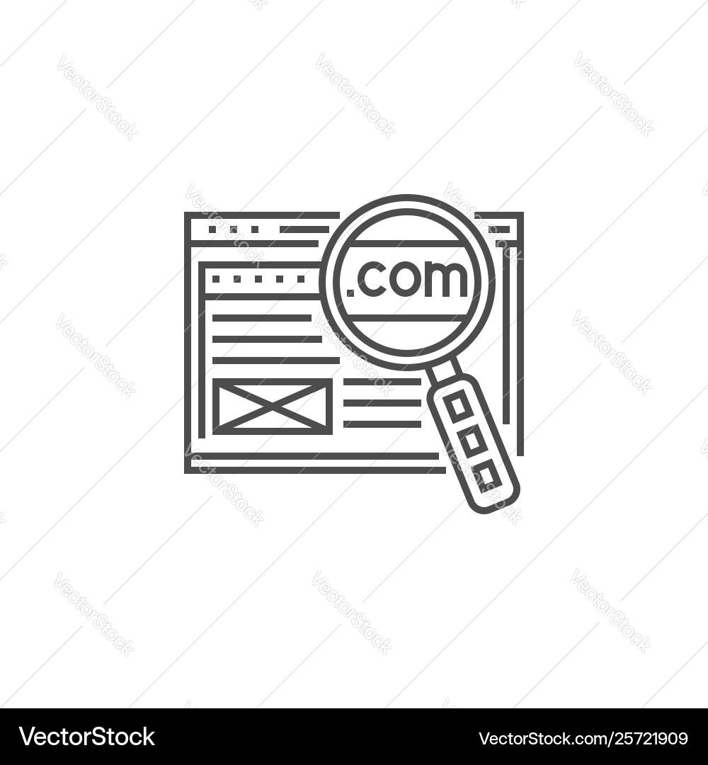 Domain Line Icon - Web Address vector image