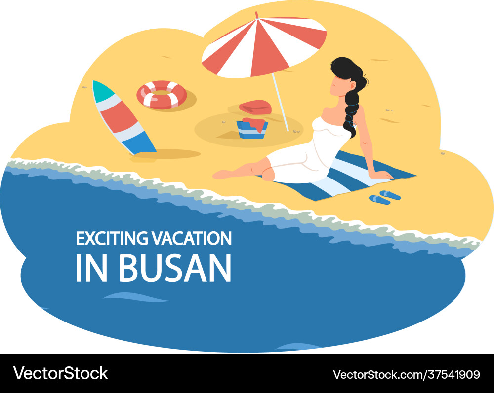 Exciting vacation in busan tourist travel Exciting vacation in busan tourist travel vector image