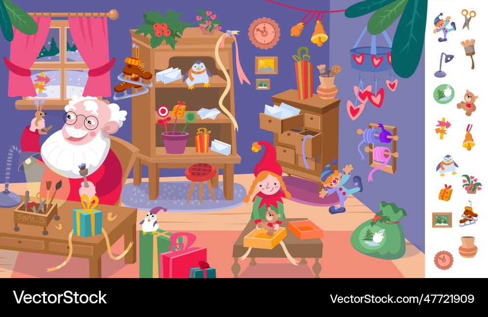 Find and circle objects educational game puzzle Find and circle objects educational game puzzle vector image