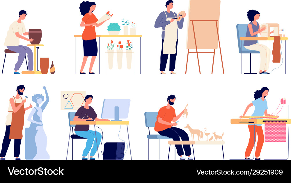 Handicraft hobby creative artists isolated Handicraft hobby creative artists isolated vector image