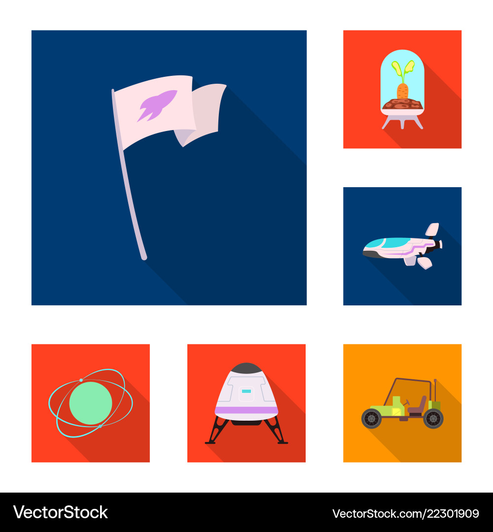 Isolated object of mars and space sign set Isolated object of mars and space sign set vector image