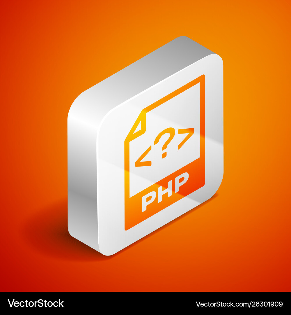 Isometric php file document icon download Isometric php file document icon download vector image