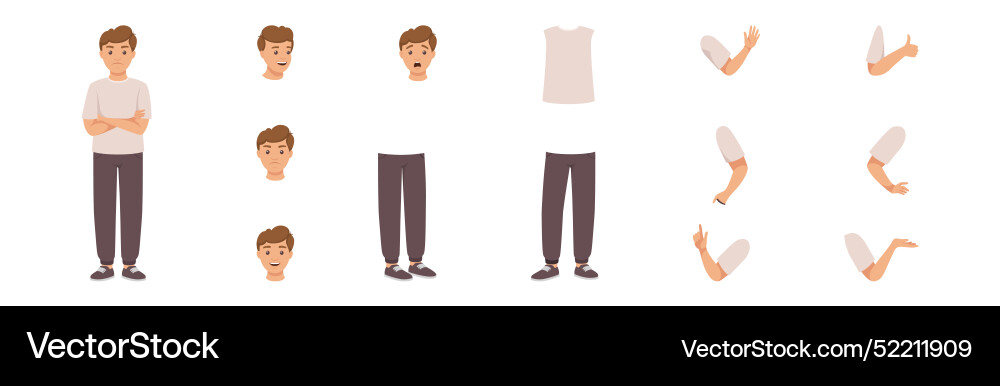 Man character constructor with separated body Man character constructor with separated body vector image