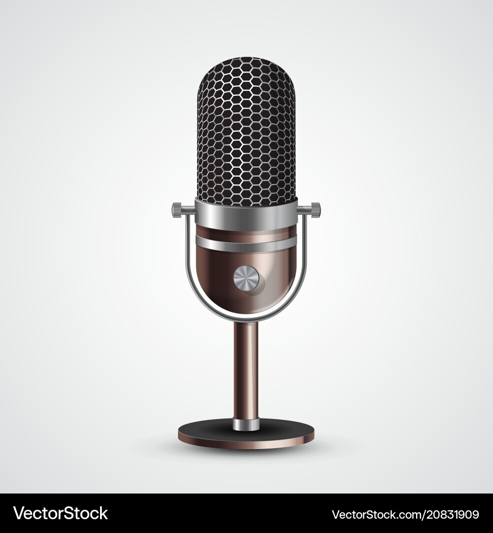 Microphone on white background Royalty Free Vector Image