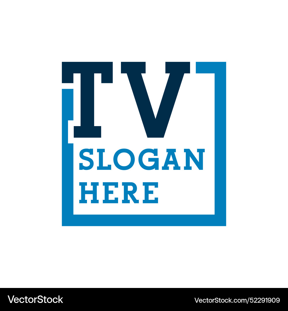 Minimal initials logo letters t and v tv initial Vector Image