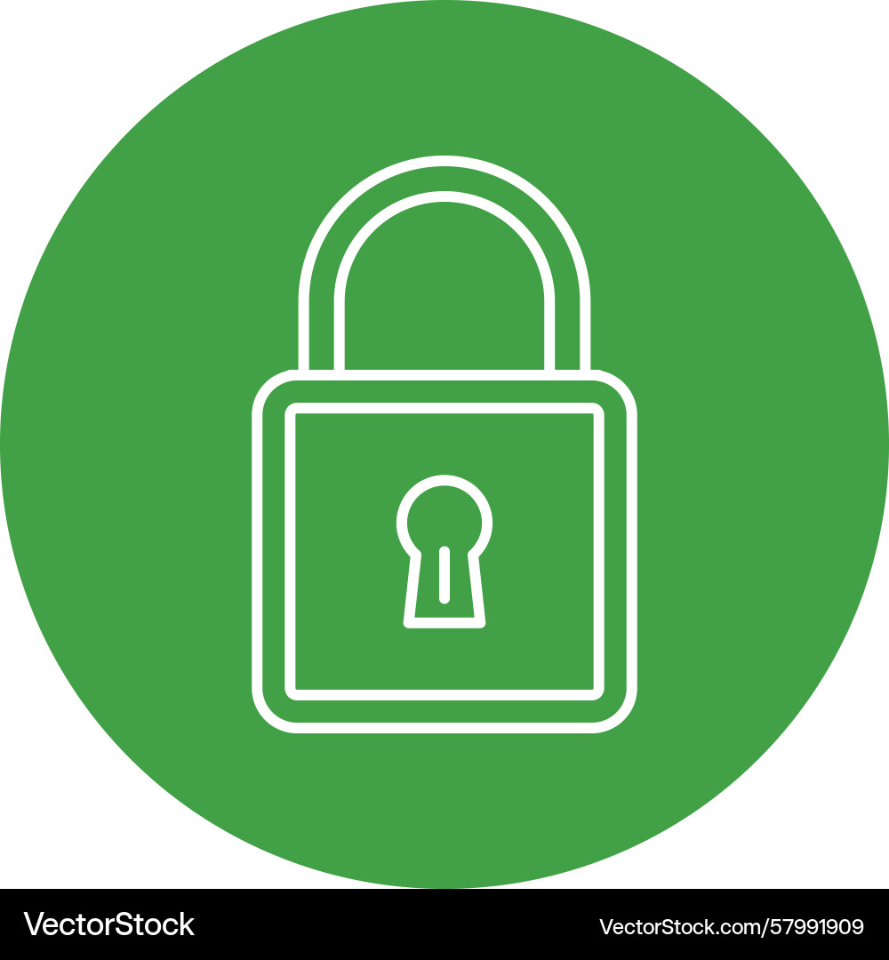 Padlock line multi circle Vector Image