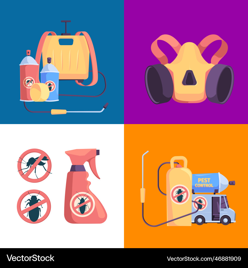 Pest control chemical items for destroy pests Vector Image