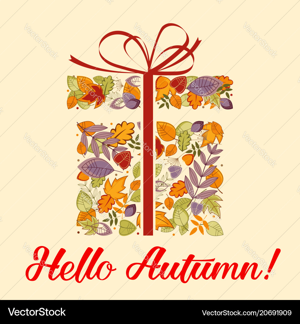 Present of leaves and herbal elements autumn Present of leaves and herbal elements autumn vector image