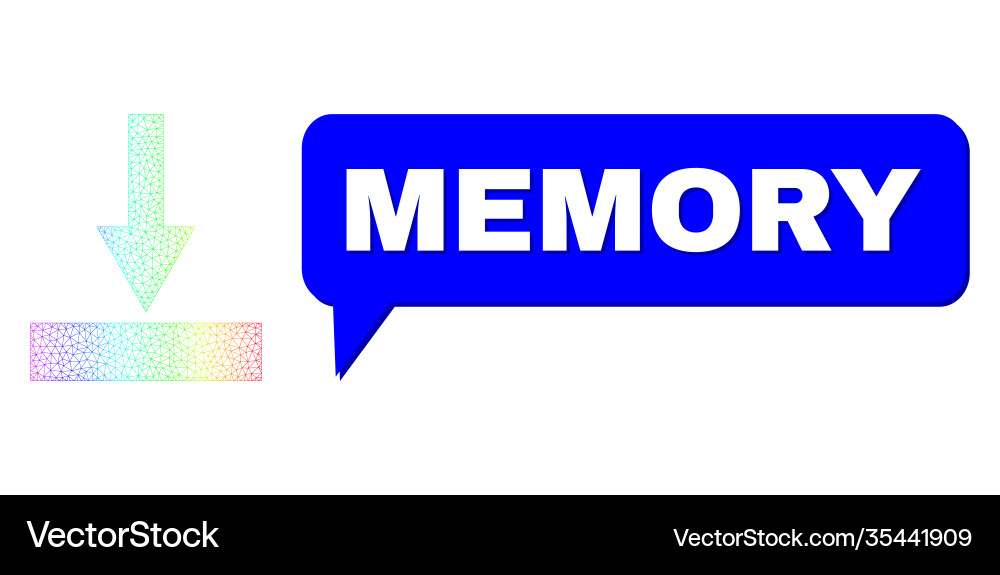 Rainbow mesh gradient move bottom icon and memory Rainbow mesh gradient move bottom icon and memory vector image