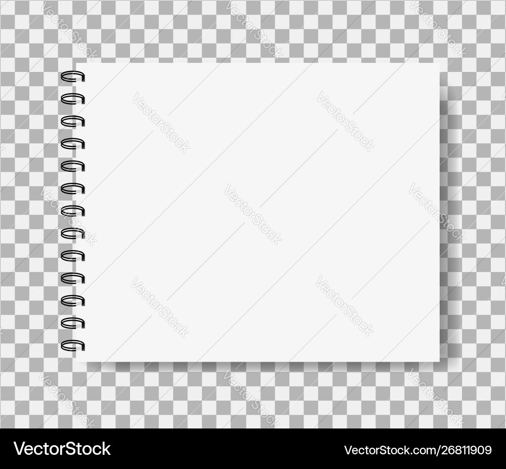 Realistic notebook in mockup style blank notepad Realistic notebook in mockup style blank notepad vector image