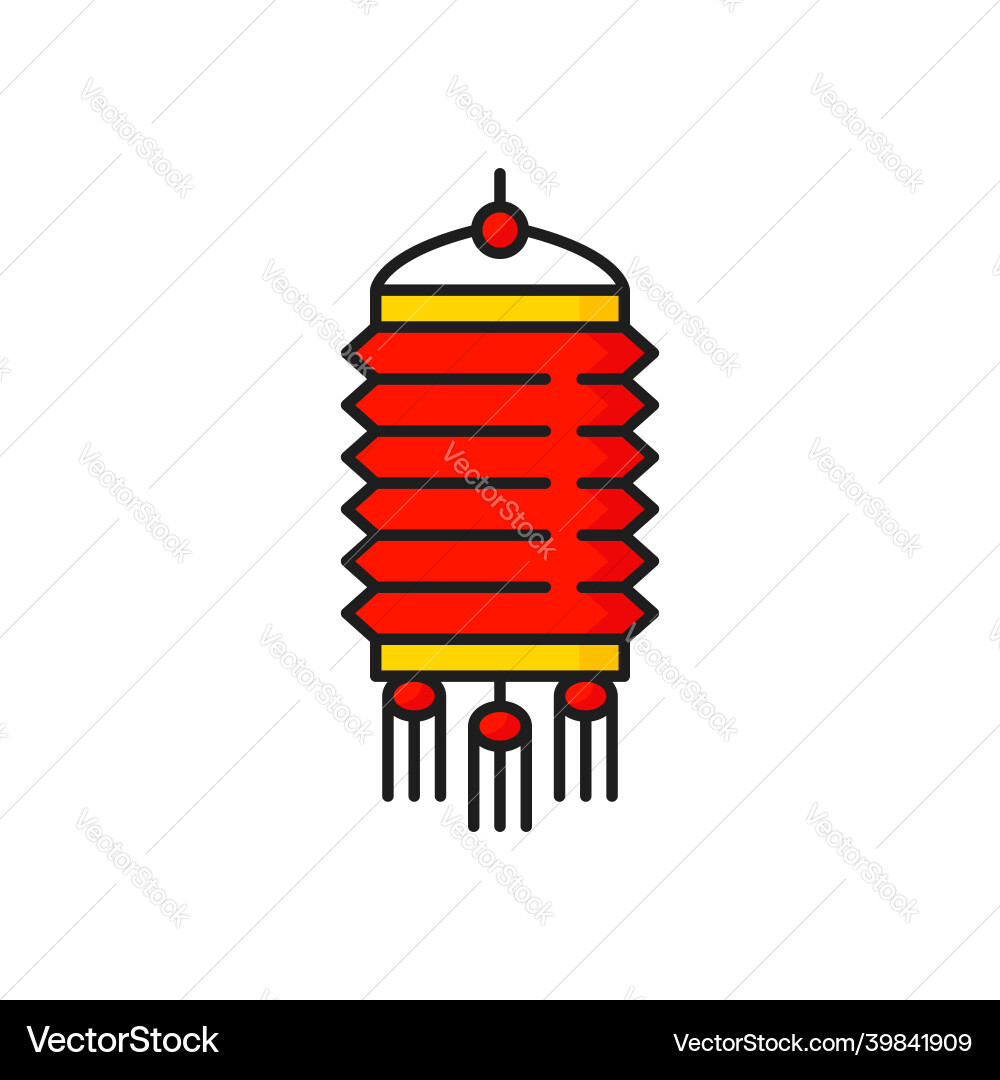 Red paper lamp chinese korean japanese lantern Red paper lamp chinese korean japanese lantern vector image