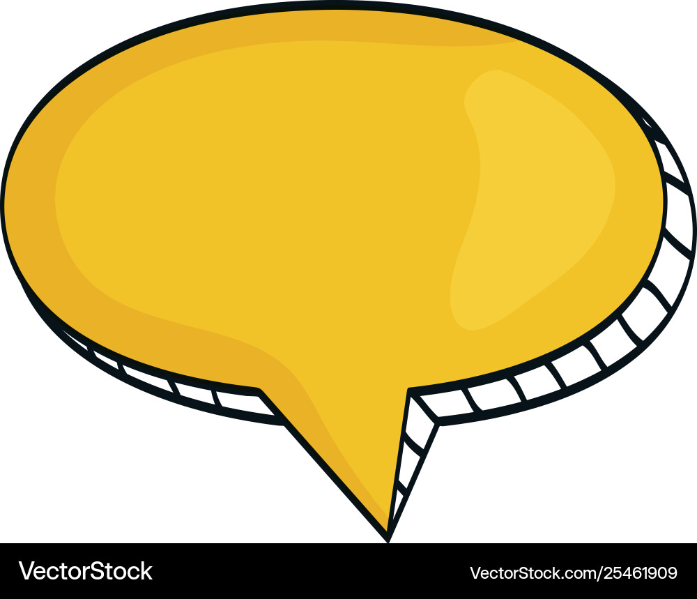 Speech bubble message with relief drawing vector image