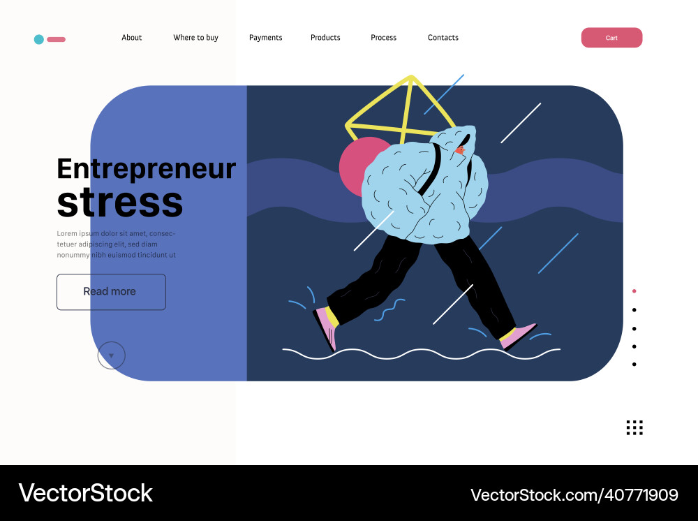 Startup website landing template Startup website landing template vector image
