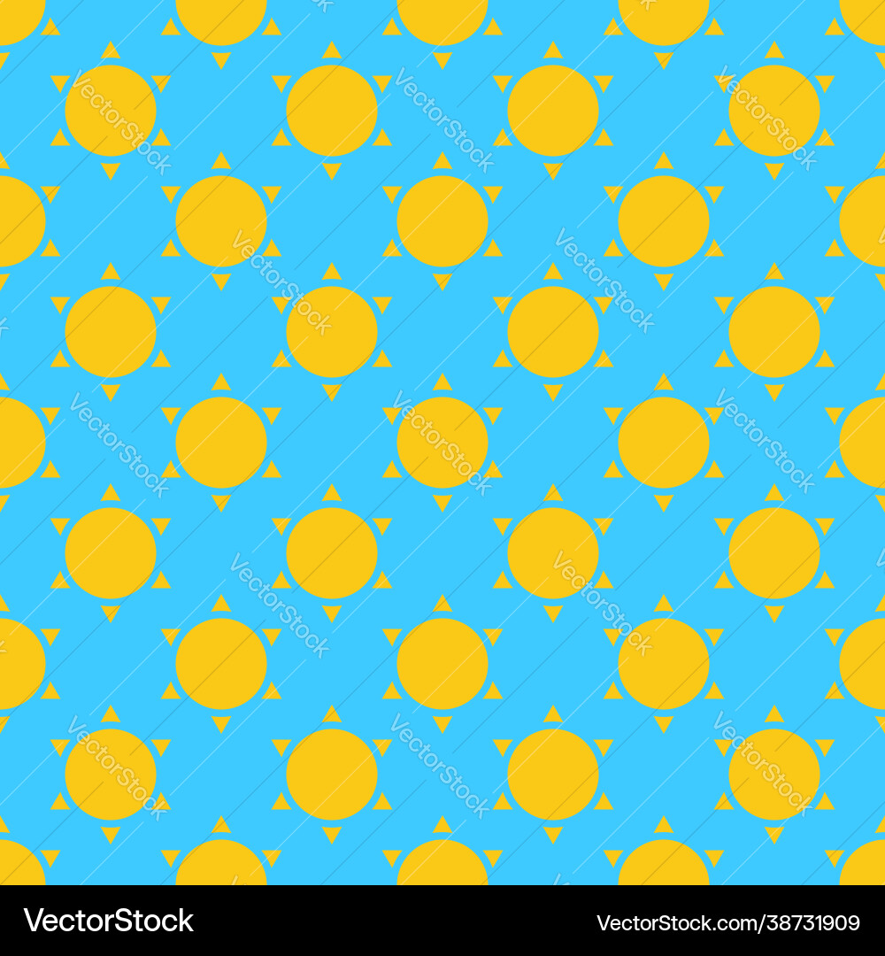 Sun seamlessly repeatable pattern backdrop vector image