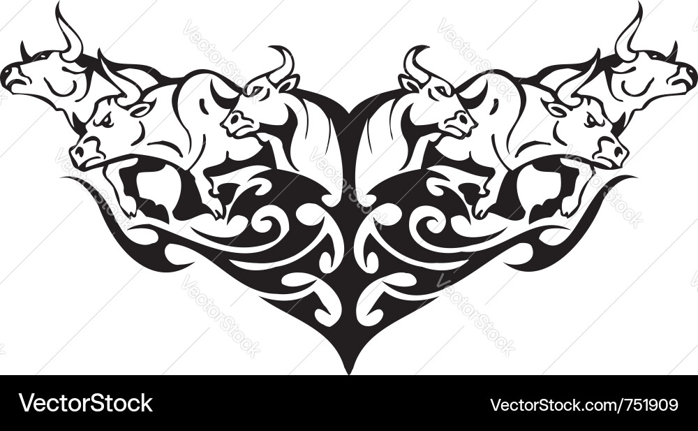 Tribal Bull Symbol vector image