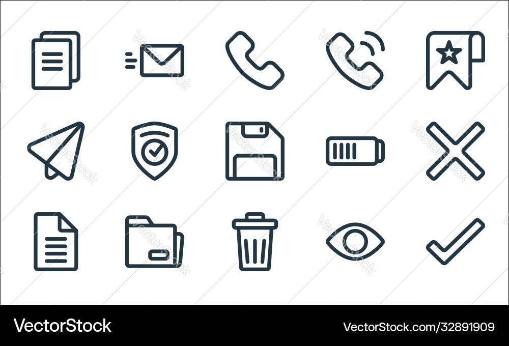 Ui line icons linear set quality Ui line icons linear set quality vector image