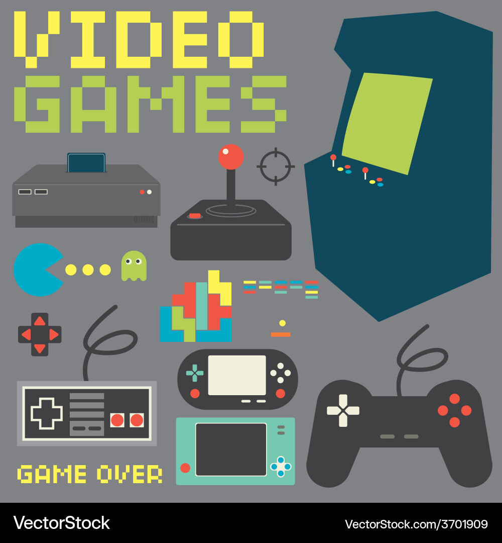 Video Game Icon Collection – Royalty-Free Vector | VectorStock