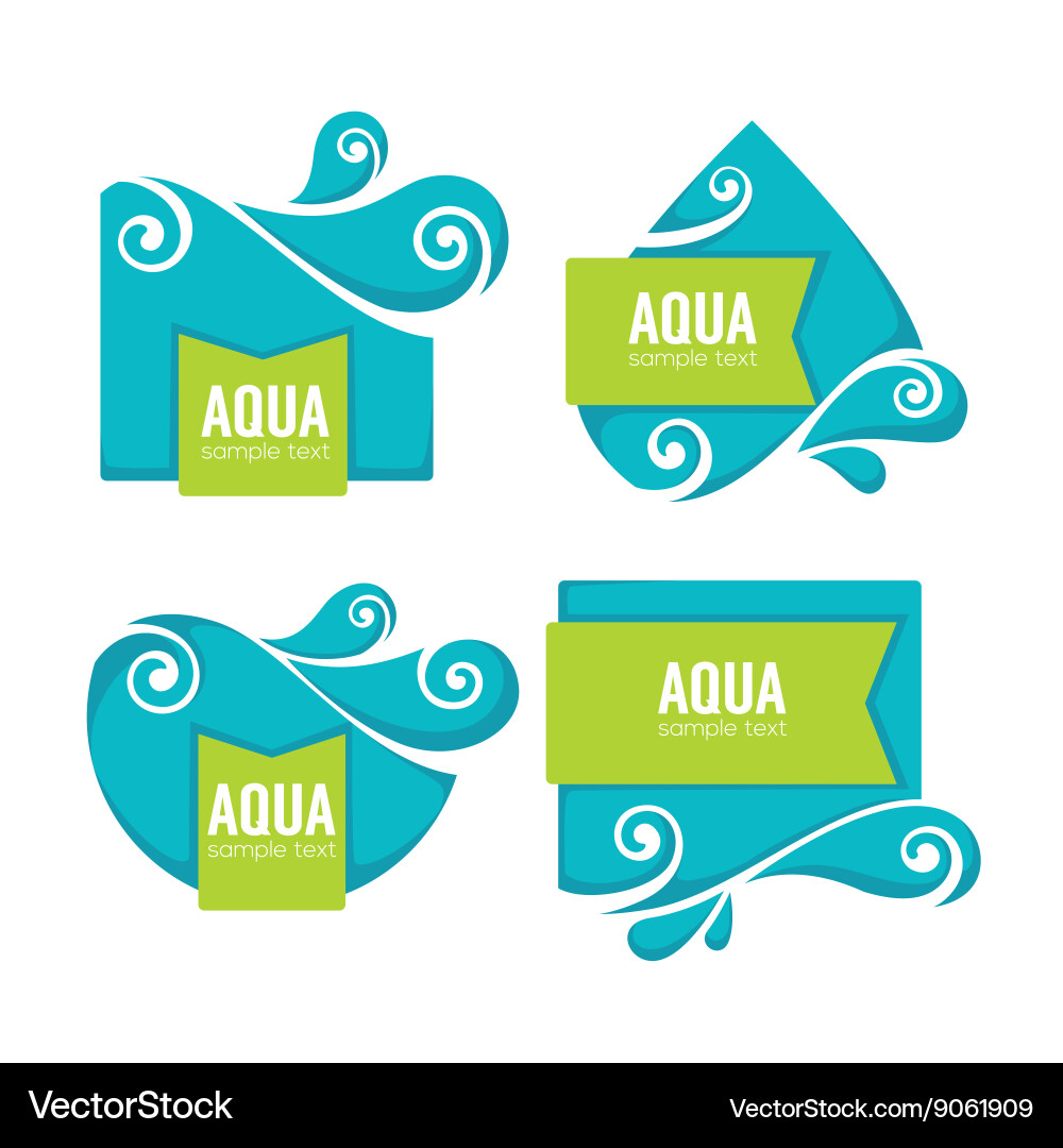 Water Labels & Icons Royalty Free Vector Image