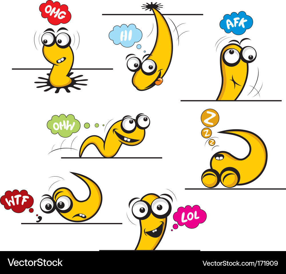 Worm Characters vector image