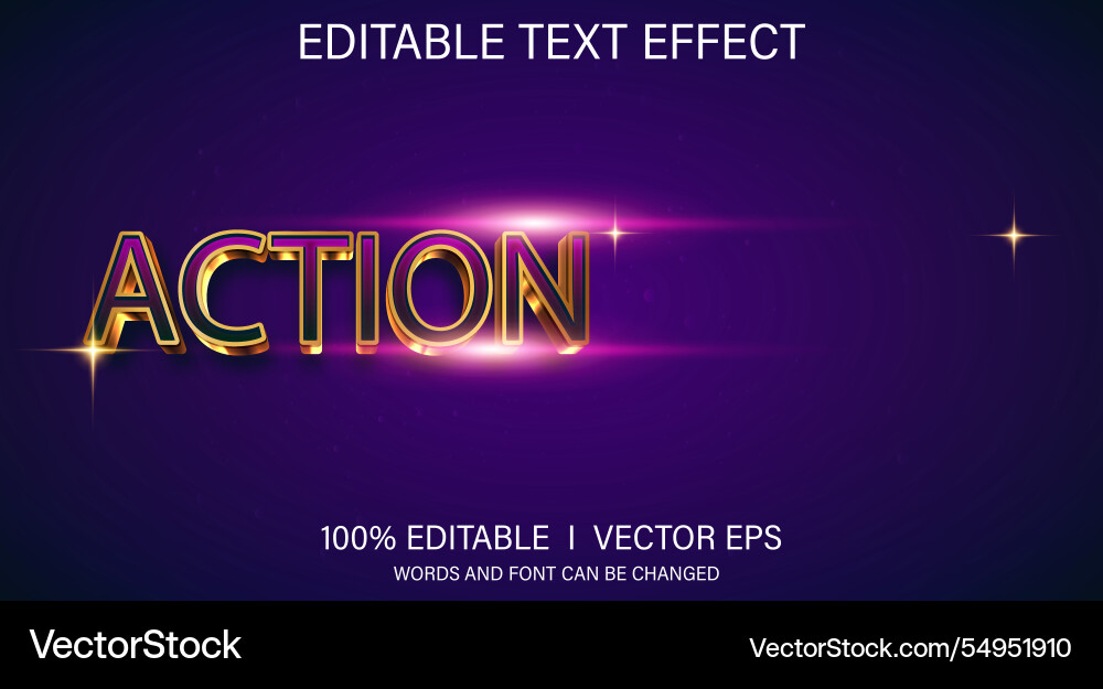 Action 3d text effect with modern style design Action 3d text effect with modern style design vector image