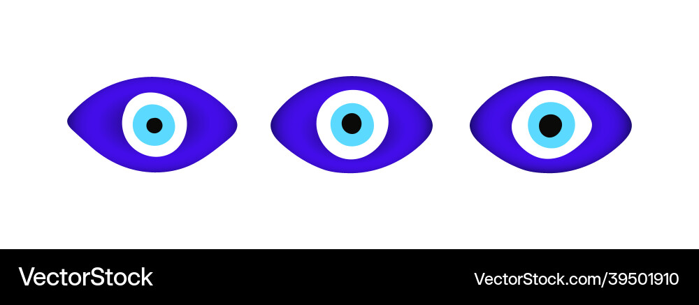 Blue oriental evil eye symbol amulet flat style Blue oriental evil eye symbol amulet flat style vector image
