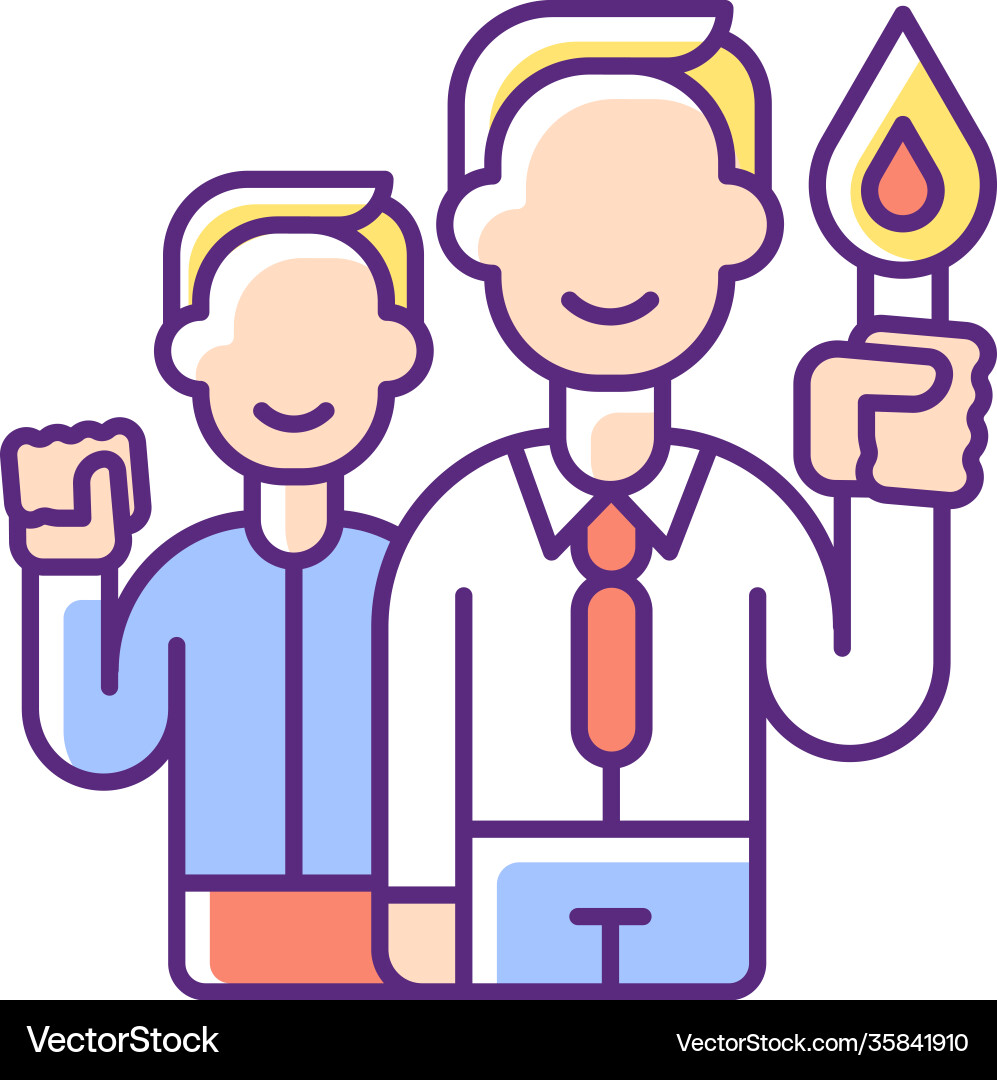 Commitment rgb color icon vector image