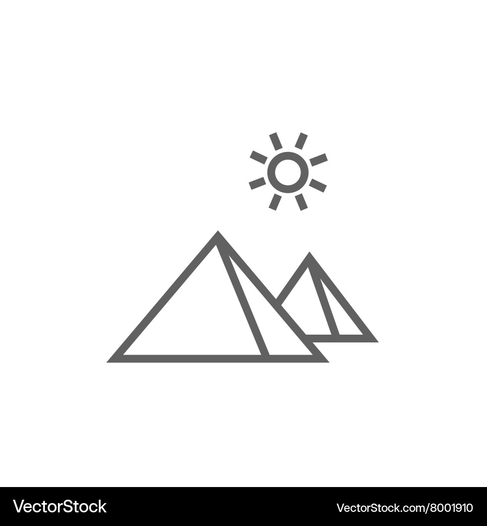 Egyptian pyramids line icon Royalty Free Vector Image