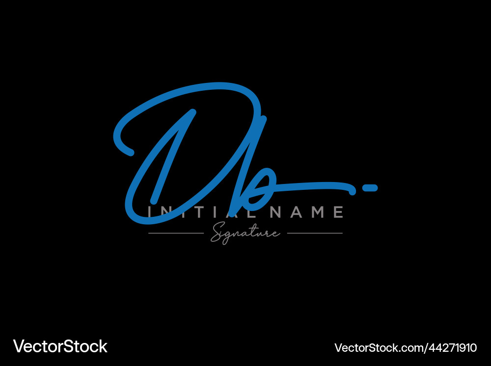 Elegant Initial DB Signature Logo Vector Image