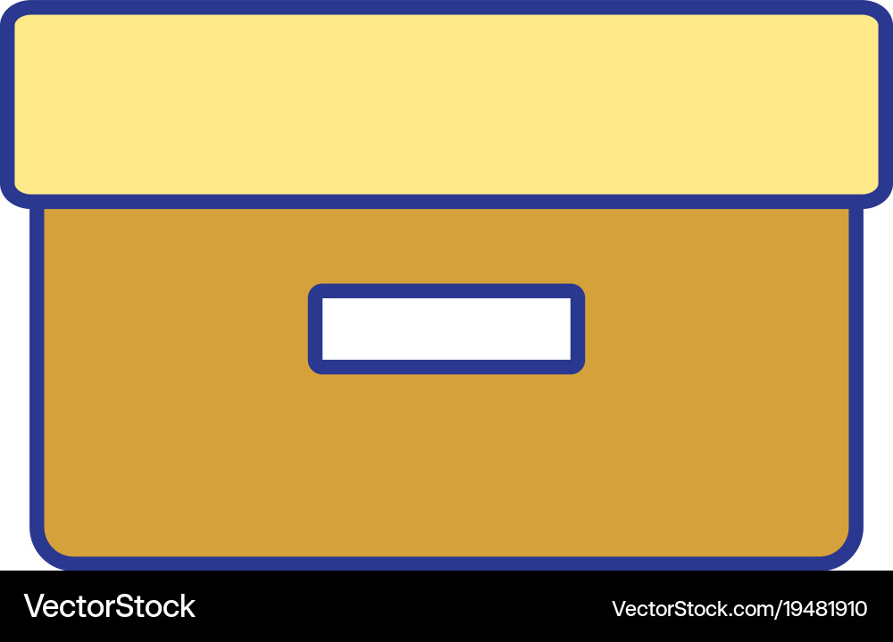 Full color work box package object design vector image