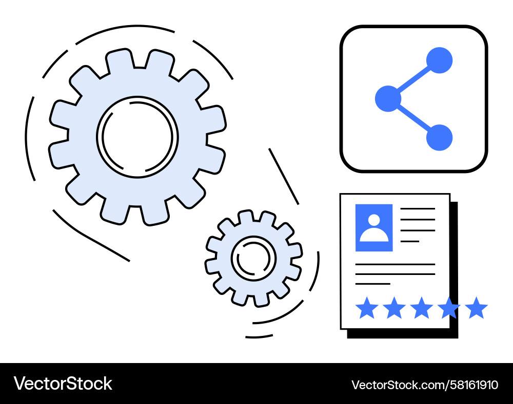 Gears, Connection & Rating Vector Image