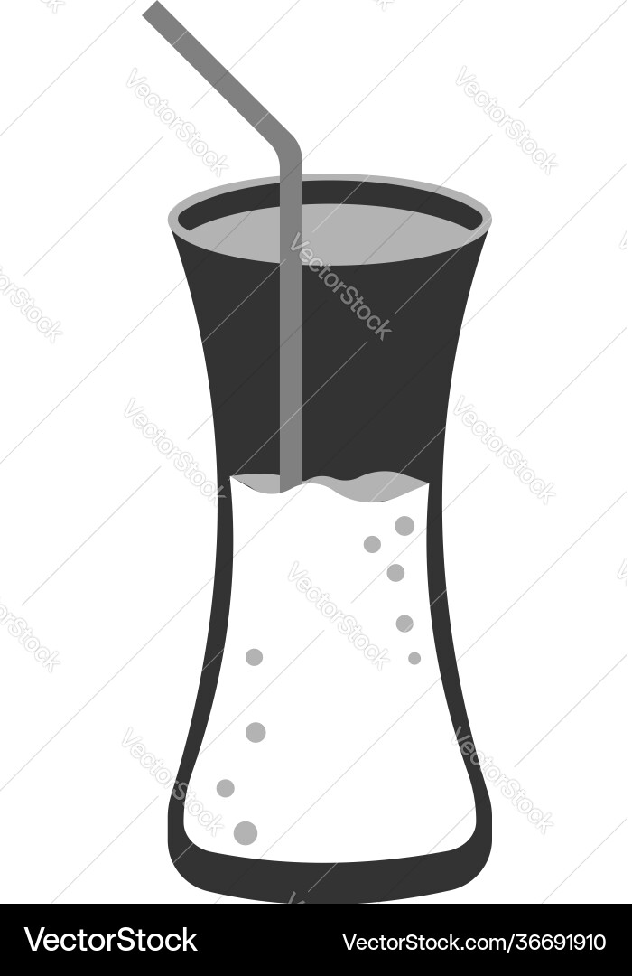Icon a glass juice with straw Icon a glass juice with straw vector image