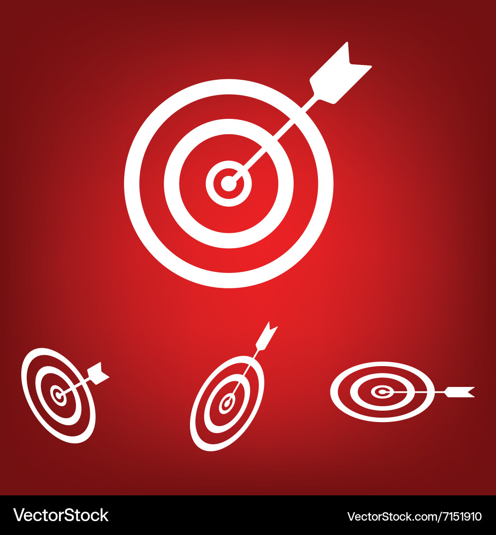 Icon flat target with dart set isometric vector image