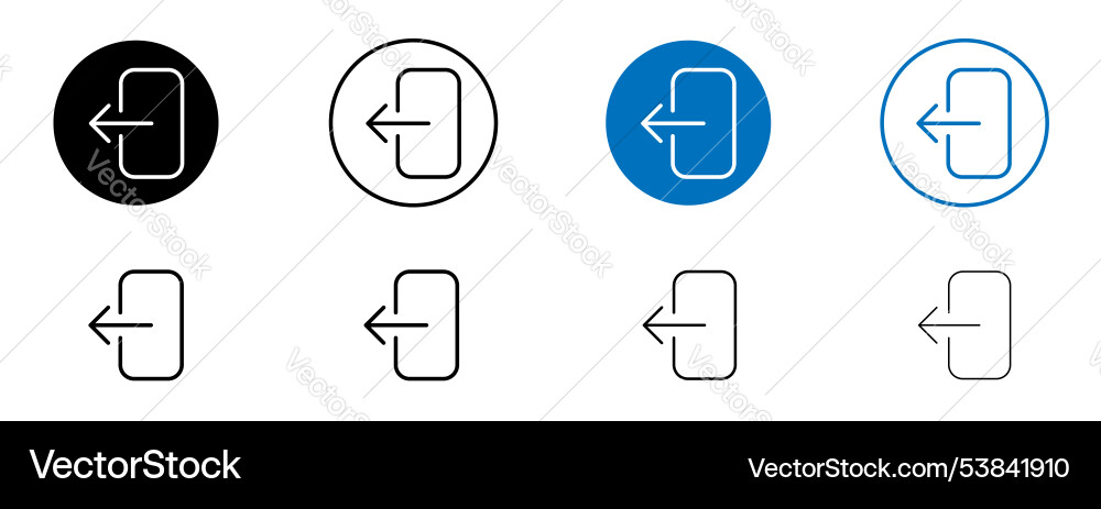 Log out icon set Vector Image