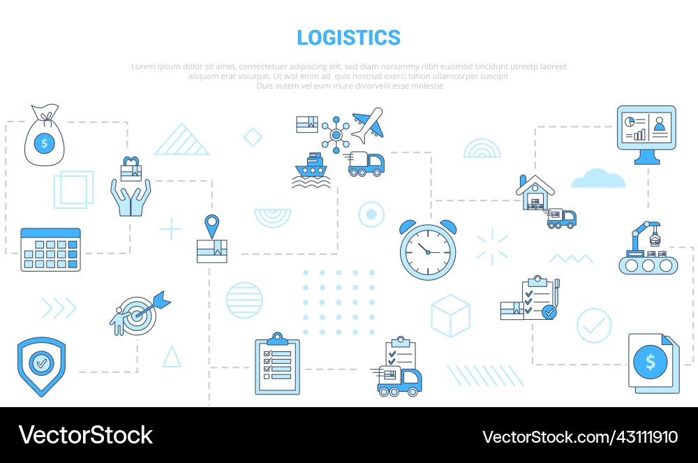 Logistikkonzept mit Icon-Set Template-Banner Logistikkonzept mit Icon-Set Template-Banner vektorbild