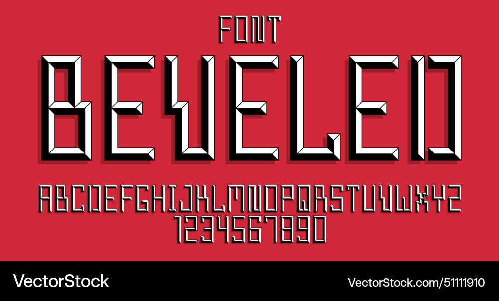 Minimal geometric cyberpunk font with facet Vector Image