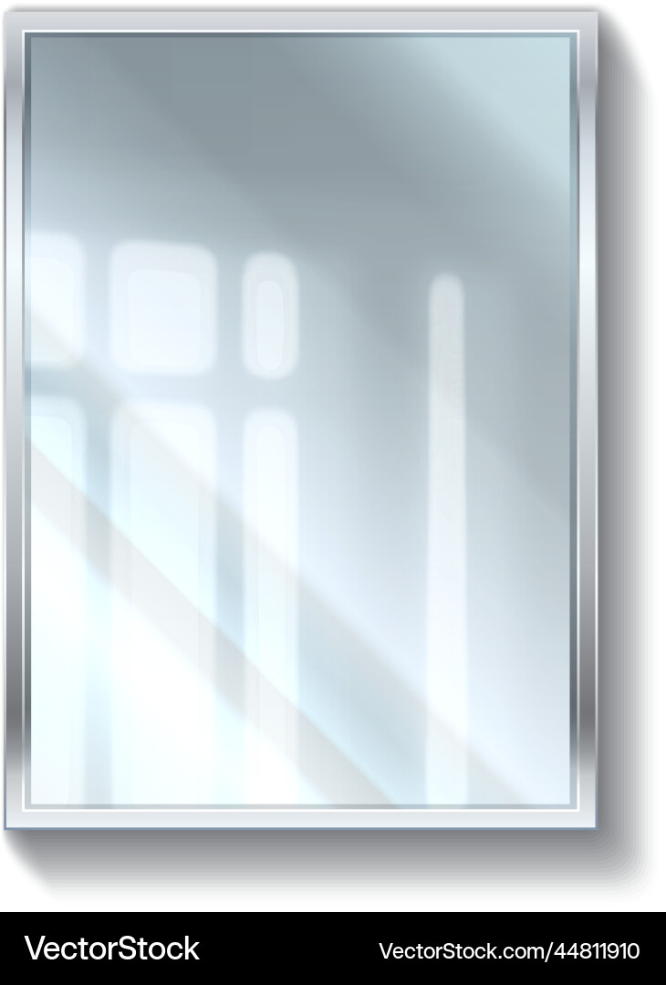 Realistic mirror 3d reflective glass surface Realistic mirror 3d reflective glass surface vector image