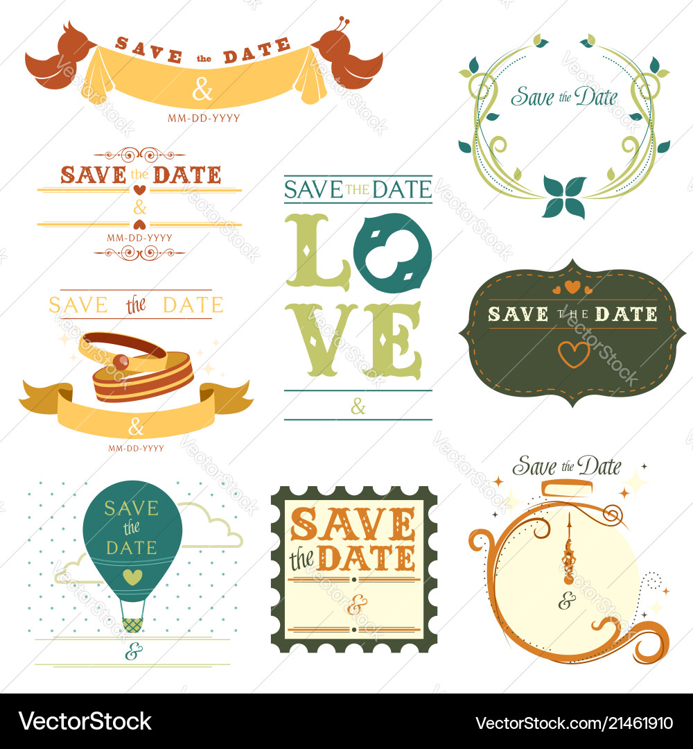 Save the date tag Vector Image