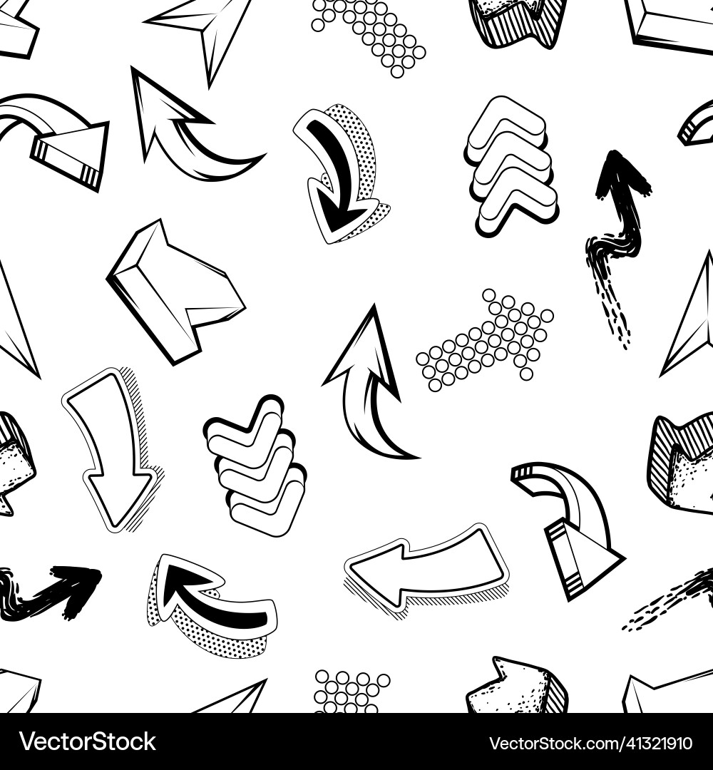 Seamless pattern with abstract graffiti arrows Seamless pattern with abstract graffiti arrows vector image