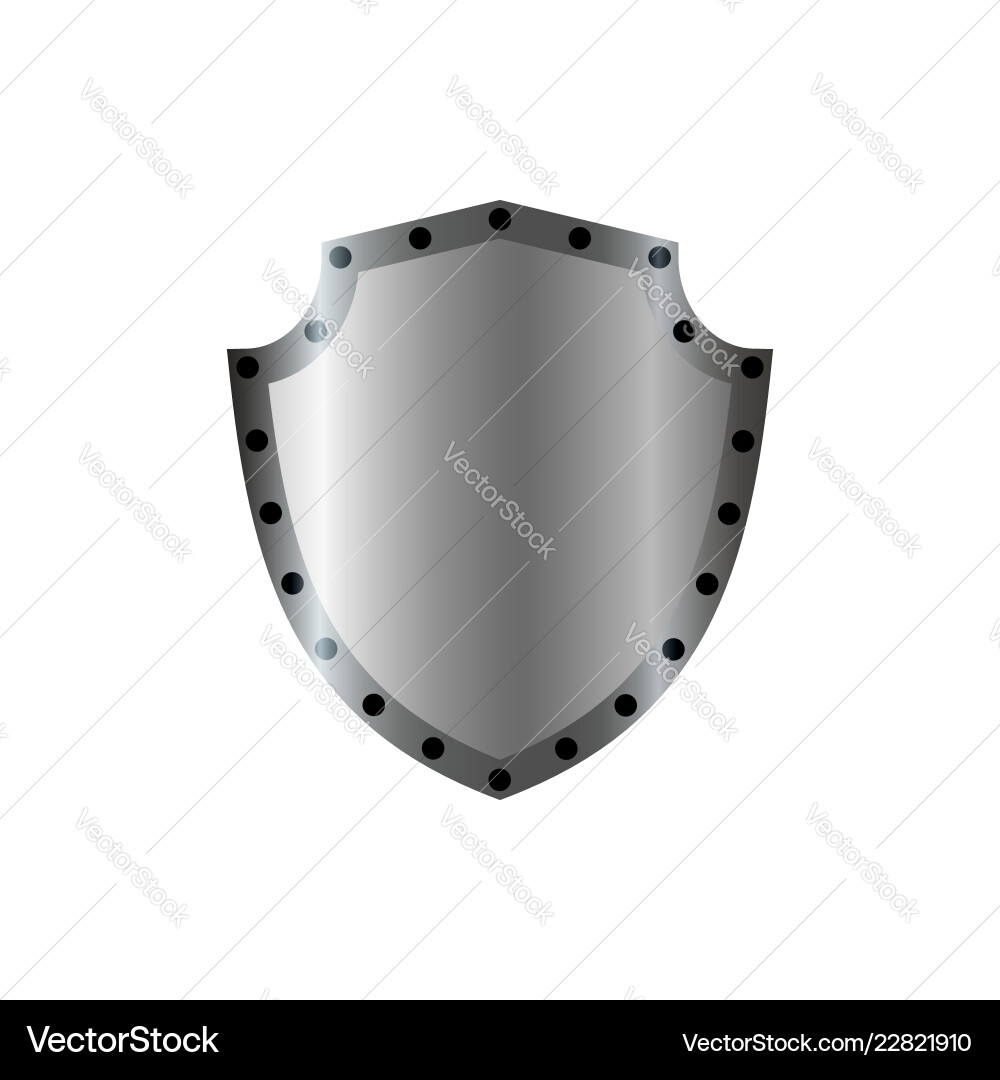 Shield silver gray icon shape emblem Shield silver gray icon shape emblem vector image