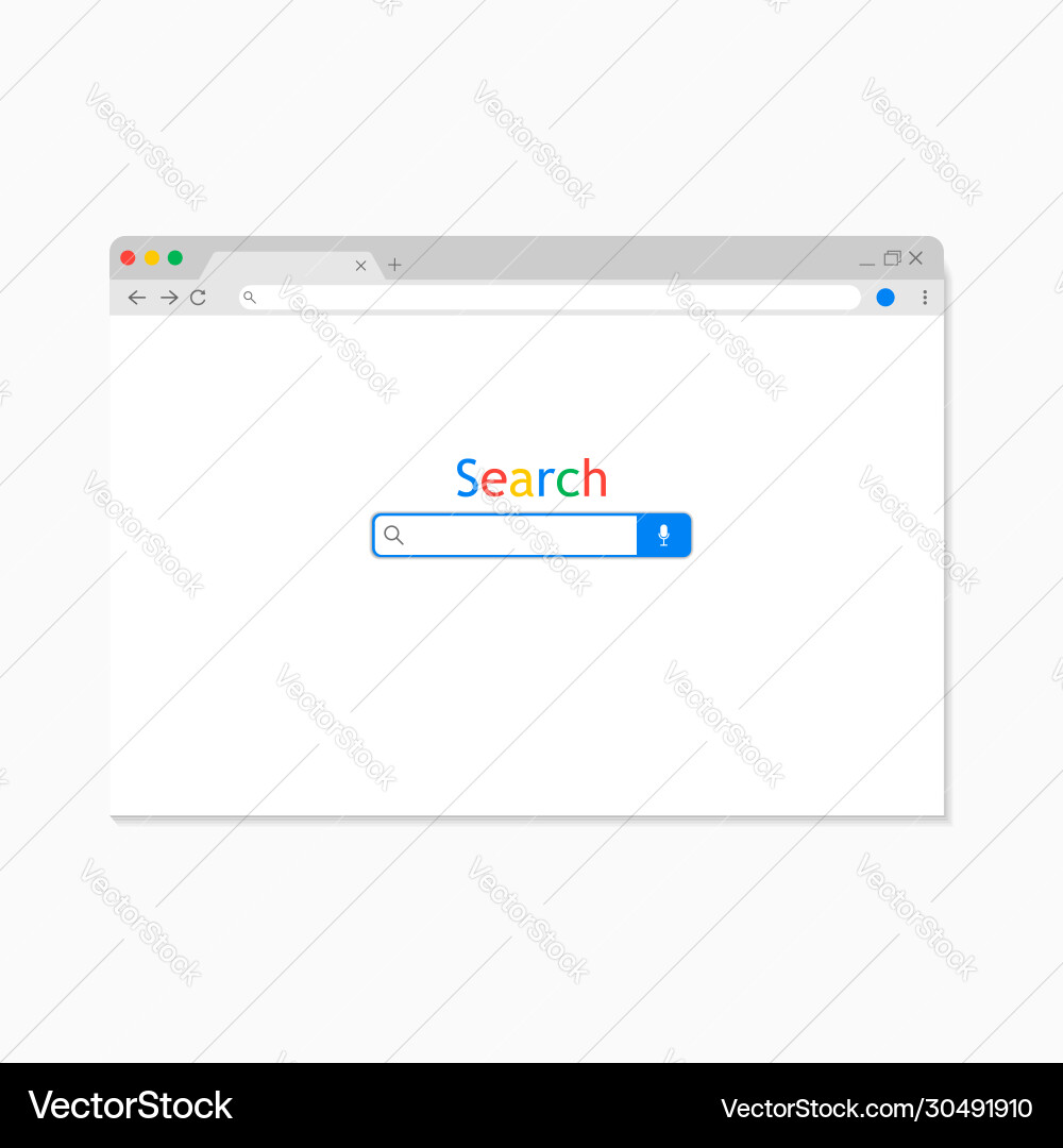 Simple search internet browser window isolated Vector Image