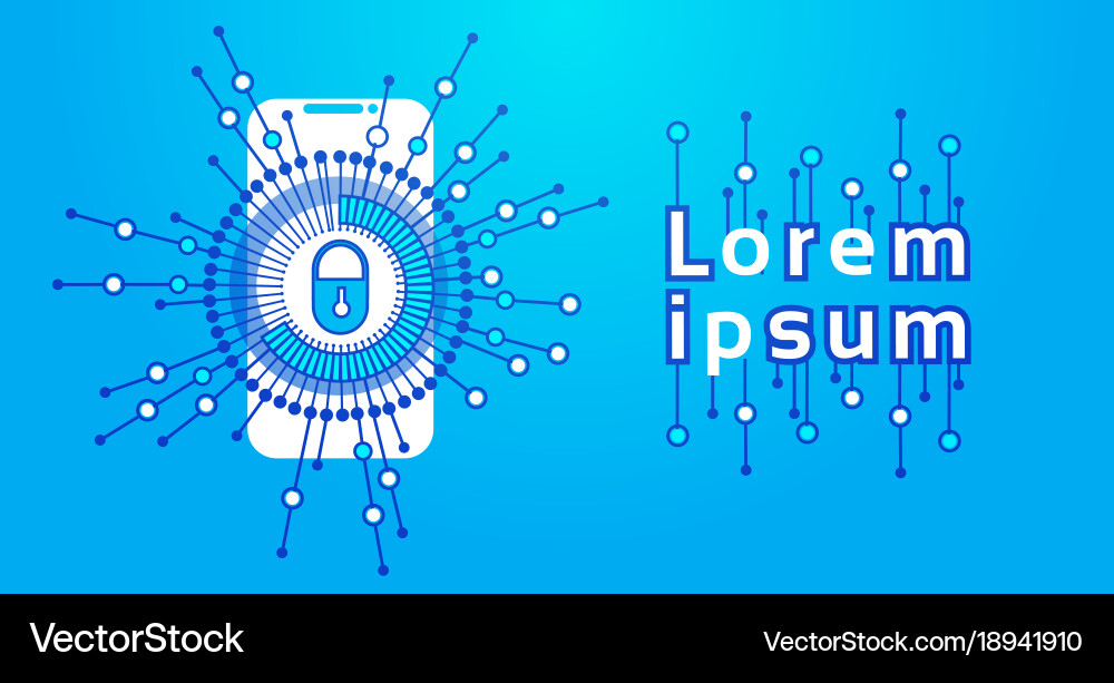 Smart phone locked user verification app security vector image