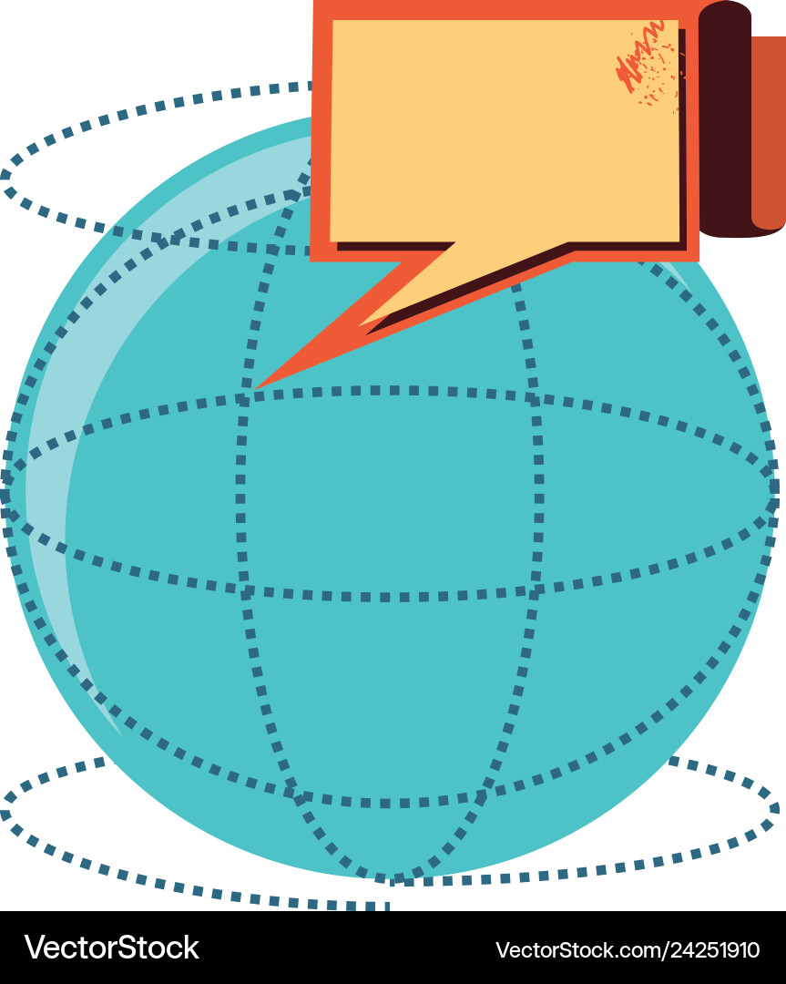 Sphere browser with speech bubble vector image