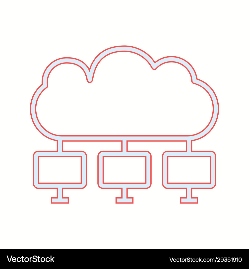 Unique cloud computing line icon vector image